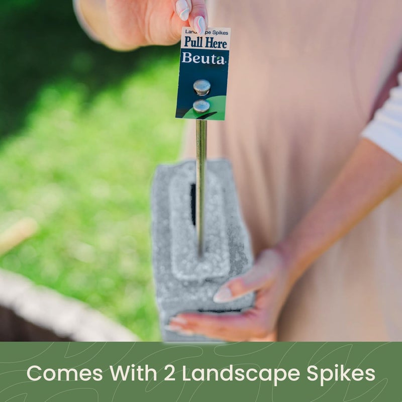 Beuta Landscape Edging | Garden Edging Border | Faux Stone Blocks for Lawn Edging, Flower Beds & Yard Edging – 1 Pack | Each Section Has 6 Blocks 48" L x 4" W x 6.5" H | 2 Spikes | Greystone - Image 4